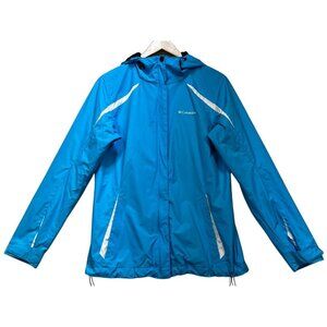 Columbia Women's Interchange Full Zip Hooded Jacket Long Sleeve Size Large Blue